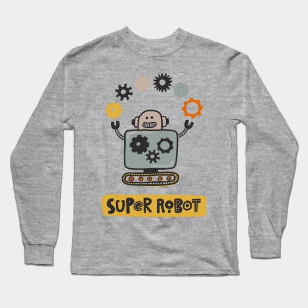 Super Robot Long Sleeve T-Shirt by JunkyDotCom